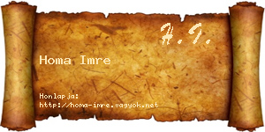 Homa Imre névjegykártya